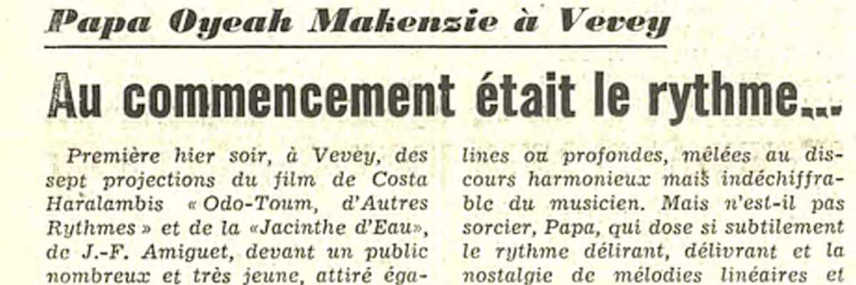 Au commencement était le rythme...