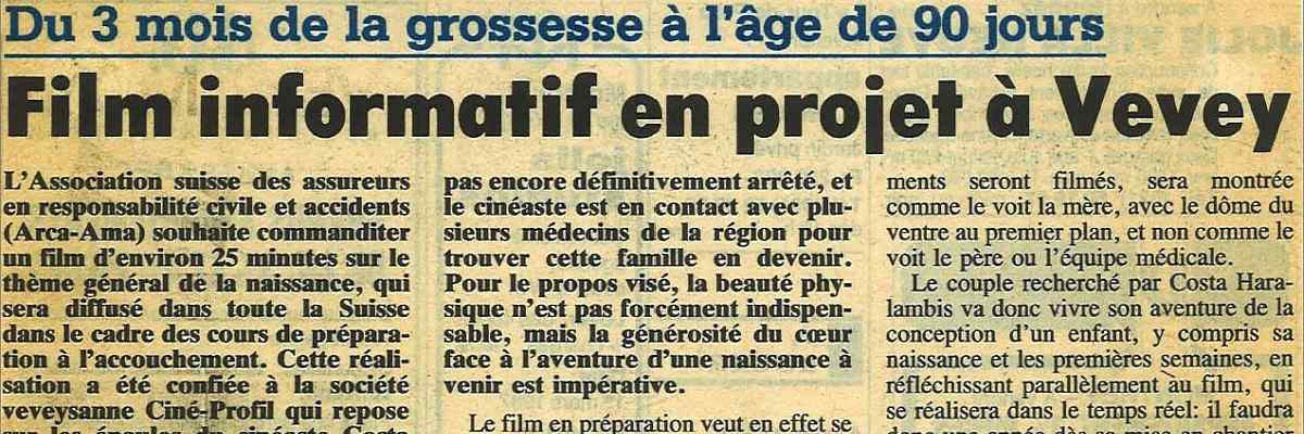 Film informatif en projet à Vevey