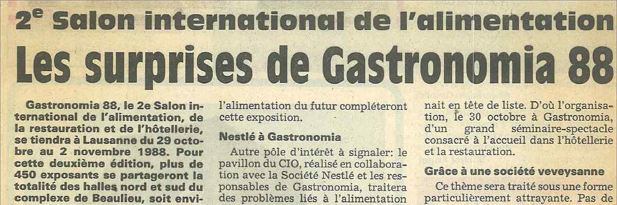 Les surprises de Gastronomia 88